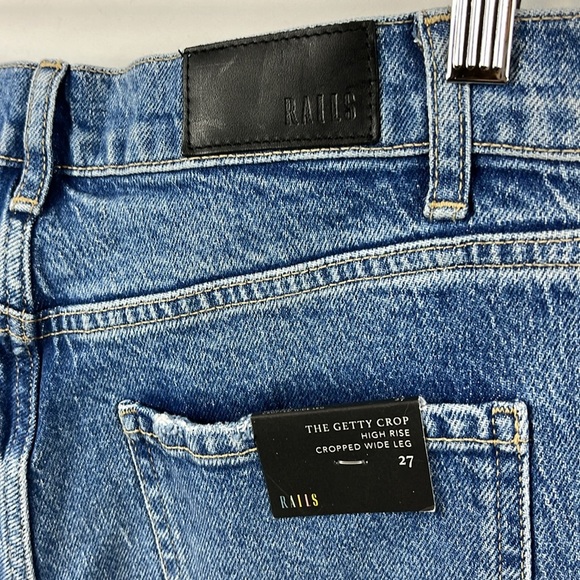 Rails The Getty Superhigh Waist Cropped Length Wide Leg Blue Jeans Size 27 NWOT - Picture 9 of 14